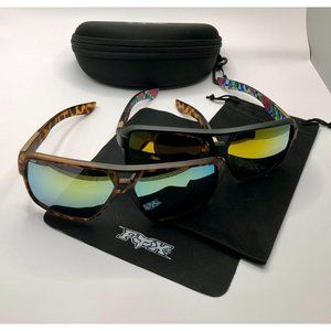 TWO New Fox Racing Sunglasses FREE HARD CASE